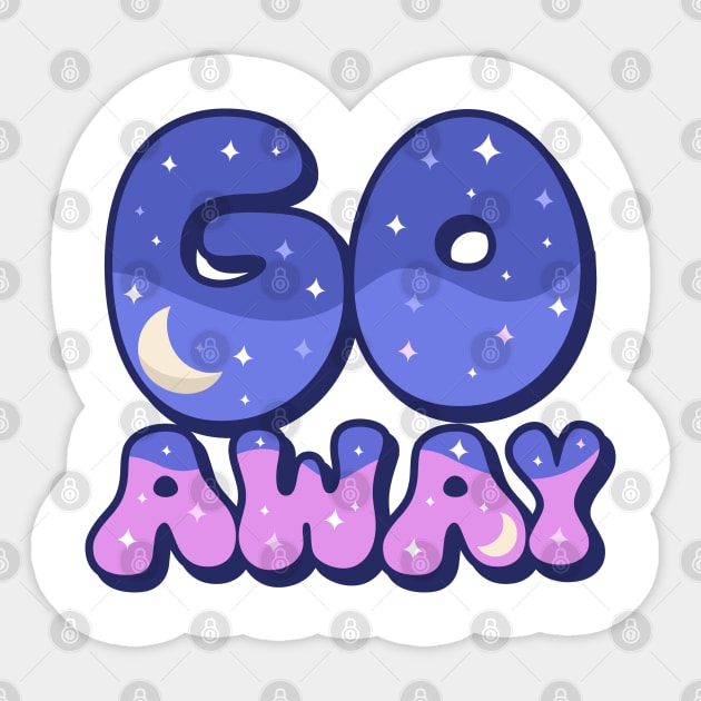 Go away text drawing Sticker by BrightLightArts